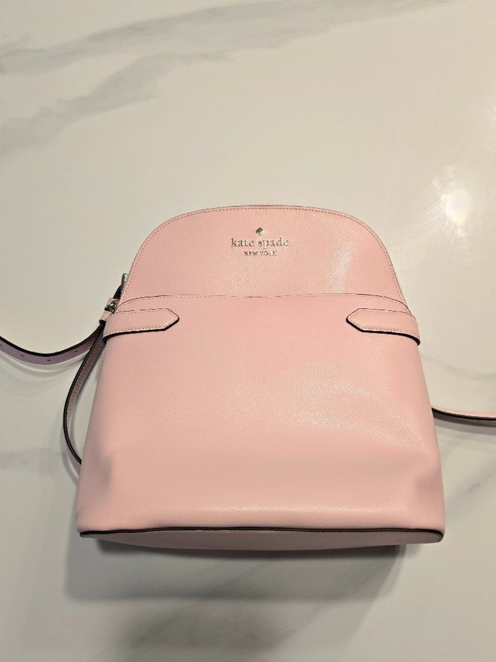 Kate Spade Staci Saffiano Leather Dome Backpack Light Pastel Pink